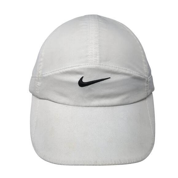 Nike Featherlight Strapback 5 Panel Hat White One Size Adjustable Tailwind Mesh - Picture 1 of 9